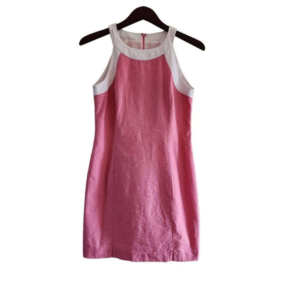The Arden Seersucker Dress in Rose by Lauren James size small